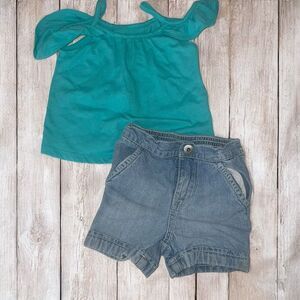 Kids Teal and Denim Matching Set